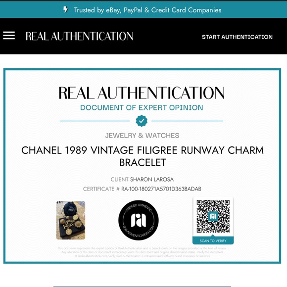 Authentic Chanel 1989 Filigree Runway Charm Bracelet - Picture 7 of 8